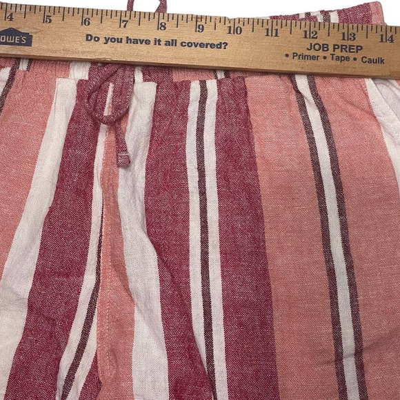 Universal Thread Womens Linen Shorts Size S Pink Striped Elastic Drawstring - Picture 6 of 8